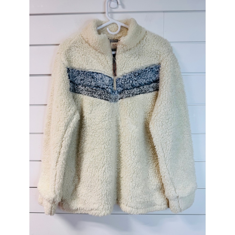 Weatherproof Vintage Womens Cream Sherpa Fleece Quarter Zip Pullover Large